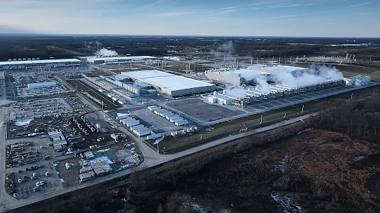 Daytime view of Google's New Albany data center campus in central Ohio